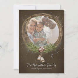 Twig en kerstmis met tong feestdagenkaart