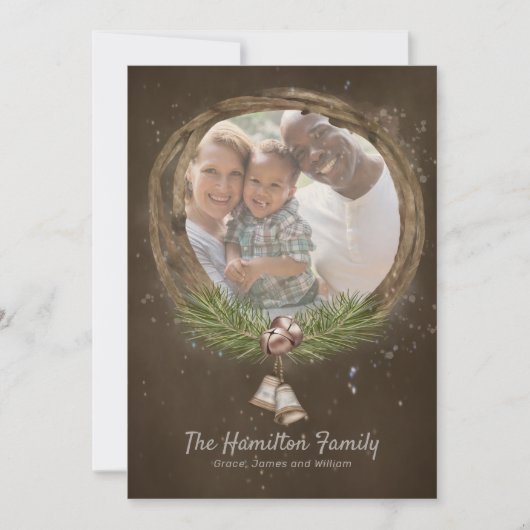 Twig en kerstmis met tong feestdagenkaart (Voorkant)