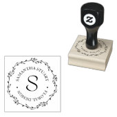 Twig krans monogram rubberstempel (Gestempeld)