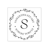 Twig krans monogram rubberstempel (Afrduk)