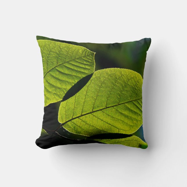 Twig leaf groene looienaderen kussen (Voorkant)