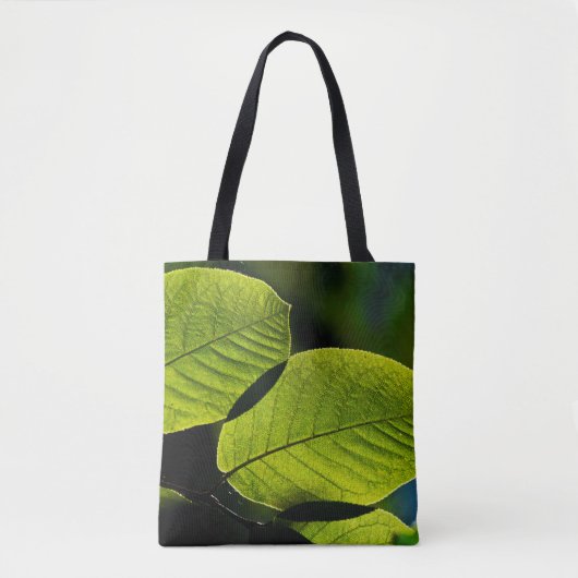 Twig leaf groene looienaderen tote bag (Voorkant)
