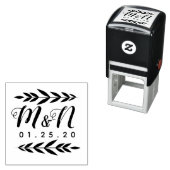 Twig ornament trouwlogo groen ornament  zelfinktende stempel (In situ)