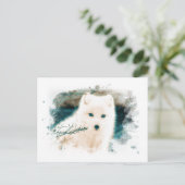 *~* Twig Snow Fox White Fox AP18 Arctic Polar Briefkaart (Staand voorkant)