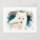 *~* Twig Snow Fox White Fox AP18 Arctic Polar Briefkaart (Voorkant)