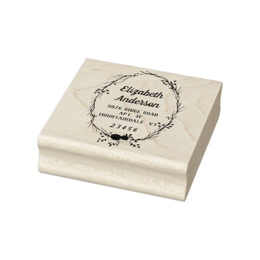 Twig Wreath Retouradres Mail Art Rubberstempel (Stempel)