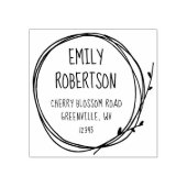 Twig Wreator Casual Land Wedding Natuur Circle Rubberstempel (Afrduk)