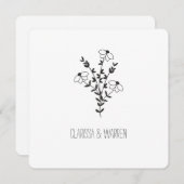 Twigs and Flowers In Black Modern & Minimalist Kaart (Voorkant / Achterkant)