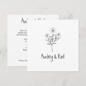 Twigs and Flowers Monogrammed Modern & Minimalist Kaart (Voorkant / Achterkant)