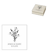 Twigs and Flowers Monogrammed Modern & Minimalist Rubberstempel (Gestempeld)