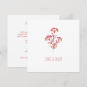 Twigs and Flowers Red & Orange Modern & Minimalist Kaart (Voorkant / Achterkant)