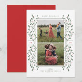 Twigs & Berries 2 Foto Kerstkaart Kaart (Voorkant / Achterkant)