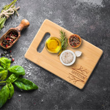 Twigs Border Monogram geëtste snijplanken