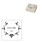 Twigs  & Flowers Wedding Monogram Rubberstempel (Gestempeld)