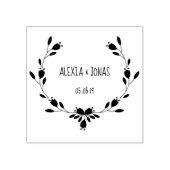 Twigs  & Flowers Wedding Monogram Rubberstempel (Afrduk)