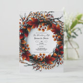 Twigs & Leaves Elegante Herfst Bloemen Herfst brui Kaart (Staand voorkant)