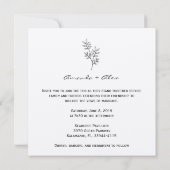 Twigs & Leaves Monogram Black & White Wedding Kaart (Achterkant)