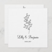 Twigs Wedding Monogram Invitation Design Kaart (Voorkant / Achterkant)