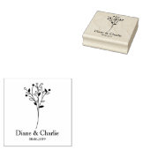Twigs Wedding Monogram Rubberstempel (Gestempeld)