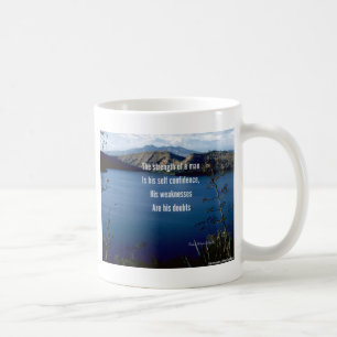 Twijfel en zelfvertrouwen koffiemok