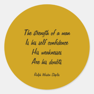 Twijfel en zelfvertrouwen ronde sticker