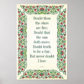 Twijfel je dat de sterren vuur zijn; betwijfel dat poster (Voorkant)