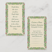 Twijfel je dat de sterren vuur zijn; Twijfel dat d Visitekaartje (Voorkant / Achterkant)