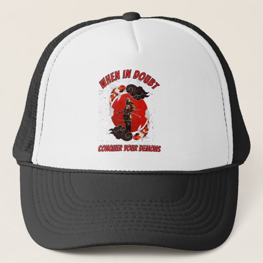 Twijfel je, overwin dan je demonen trucker pet (Voorkant)