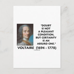 Twijfel niet aangename voorwaarde zekerheid Voltai Briefkaart
