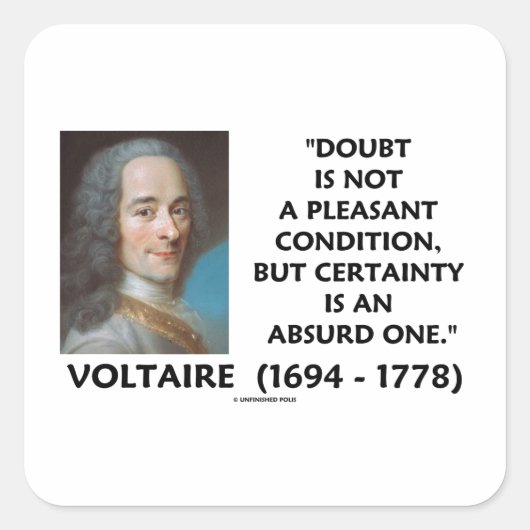 Twijfel niet aangename voorwaarde zekerheid Voltai Vierkante Sticker (Voorkant)