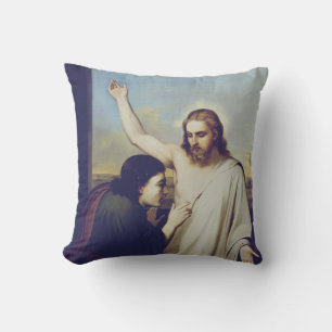 Twijfel over Sint Thomas door Silvestro Lega Kussen