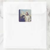 Twijfel over Sint Thomas door Silvestro Lega Vierkante Sticker (Tas)