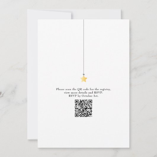 Twijfel Sprinkel Neutrale QR Code Baby Shower Kaart (Achterkant)