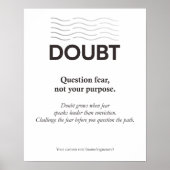 Twijfel Vraag Angst Niet Doel Mentaliteit Poster (Voorkant)