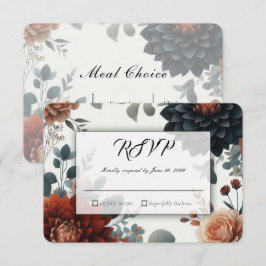 Twijfelachtige Landelijke Herfst Bloemen Bruiloft RSVP Kaartje