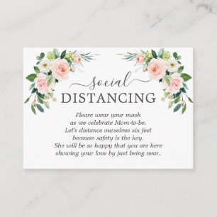 Twijfelachtige Roze Bloemen Baby Shower Details Informatiekaartje