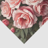 Twijfelachtige Roze Rozentuin Patroon Tissuepapier (Detail)