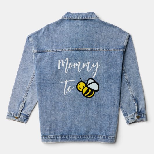 Twijfelende Bij Baby Shower Bruiloft Denim Jacket (Achterkant)