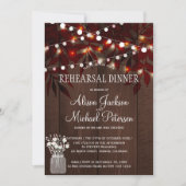 Twijfelende lichten rustieke herfstbladeren repeti kaart (Voorkant)