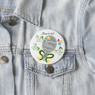 Twijfelende Moeder Gele Ster Paarden Rammelaar Bab Ronde Button 7,6 Cm