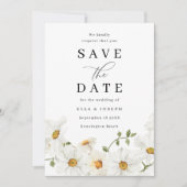 Twijfelende Witte Lente Bloemige Bruiloft Save The Date (Voorkant)
