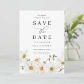Twijfelende Witte Lente Bloemige Bruiloft Save The Date (Staand voorkant)