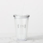 Twijg Blad Bruiloft Logo Jubileum Acryl Drinkbeker (Achterkant)