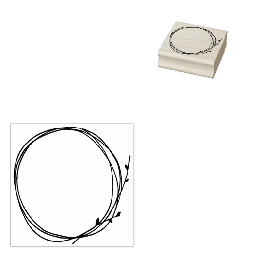 Twijg Krans Informele Landelijke Natuur Cirkel Omr Rubberstempel (Gestempeld)