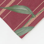 Twijg met bladeren op rode behang fleece deken (Hoek)