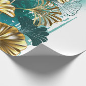 Twijg met gouden bladeren Ginko Biloba Cadeaupapier (Hoek)