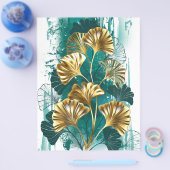 Twijg met gouden bladeren Ginko Biloba Flyer (Enkel)