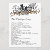 Twijgende bloesem vintage liefdesvogels trouwuitno programmakaart (Achterkant)