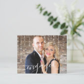 Twijkelichtjes Verloving Kerst Foto Feestdagenkaart (Staand voorkant)