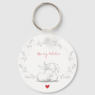 Twijndraden en konijnen sleutelhanger